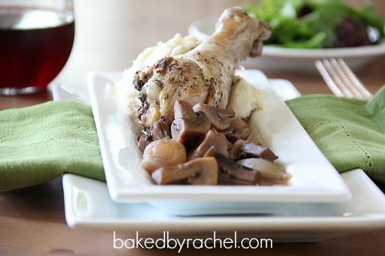 Coq Au Vin (Chicken with Wine) Recipe from bakedbyrachel.com