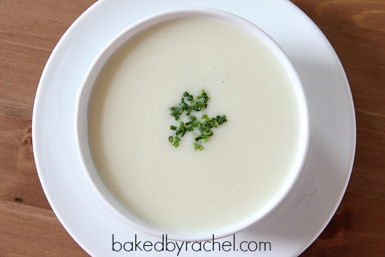 Vichyssoise (Potato and Leek Soup) Recipe from bakedbyrachel.com