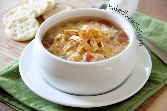 The best slow cooker chicken tortilla soup! Recipe by @bakedbyrachel