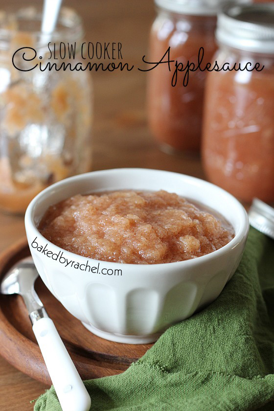 Slow Cooker Cinnamon Applesauce Recipe from bakedbyrachel.com