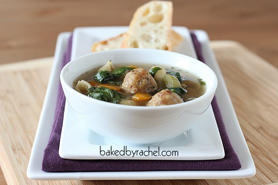 Slow Cooker Italian Wedding Soup Recipe from bakedbyrachel.com