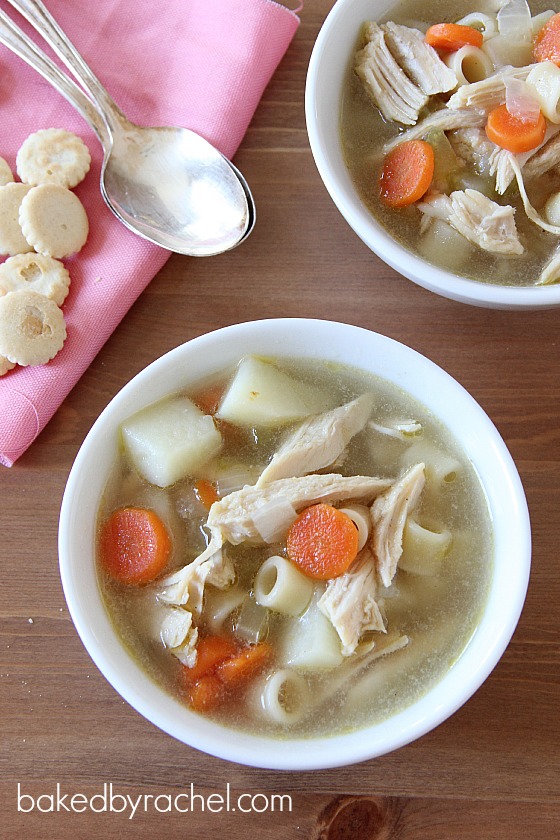 Leftover Turkey and Potato Soup Recipe from bakedbyrachel.com