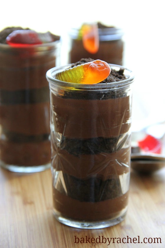 Milk Chocolate Mud Cups Recipe from bakedbyrachel.com A perfect dessert for Spring or Earth Day!