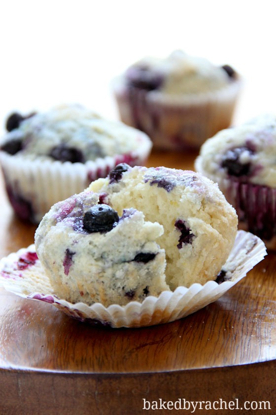 Lemon Blueberry Muffins Recipe from @bakedbyrachel