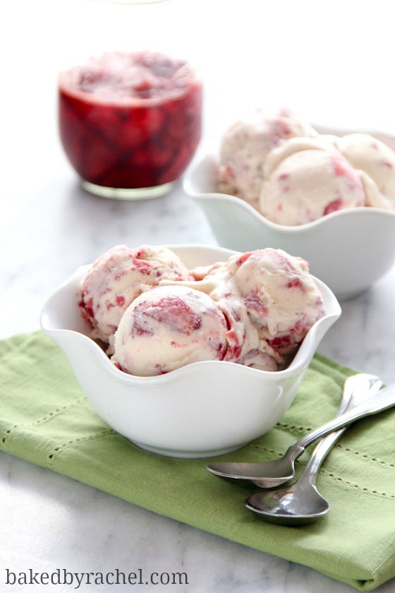 Roasted Strawberry Ice Cream Recipe from bakedbyrachel.com
