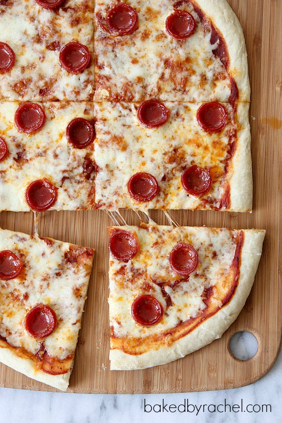 Perfect Pepperoni Pizza Recipe from bakedbyrachel.com