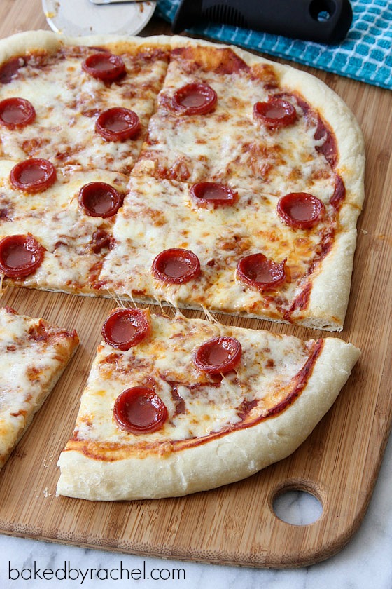 Perfect Pepperoni Pizza Recipe from bakedbyrachel.com