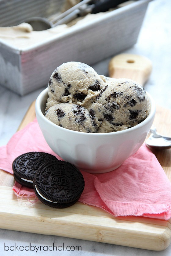 Cookies and Coffee Ice Cream Recipe from bakedbyrachel.com