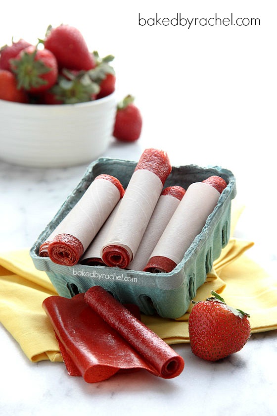 Easy Homemade Strawberry Fruit Leather Recipe from bakedbyrachel.com