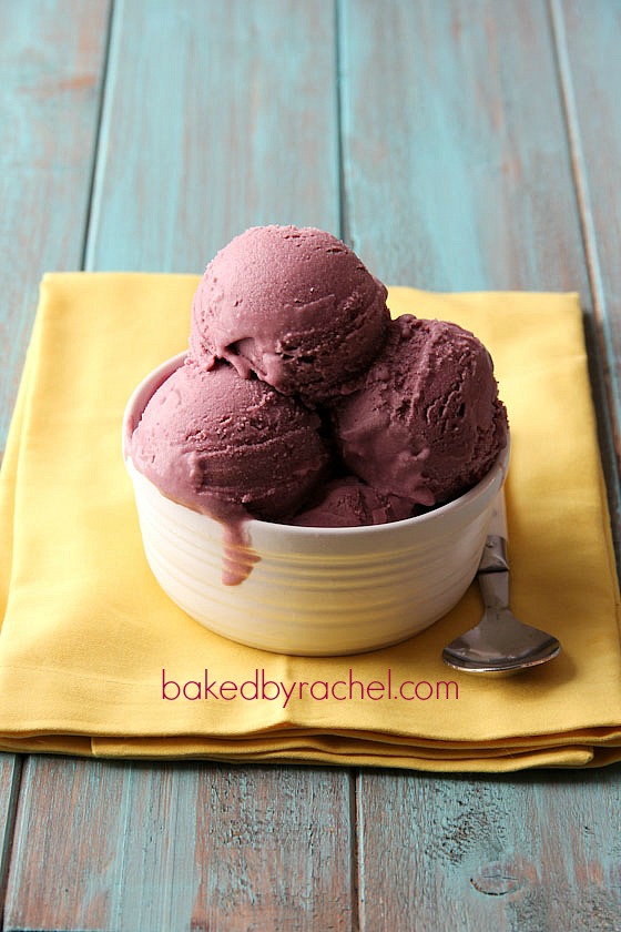 Black Raspberry Ice Cream Recipe from bakedbyrachel.com