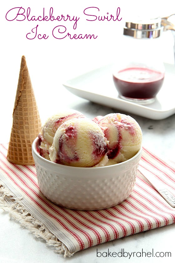 Blackberry Swirl Ice Cream Recipe from bakedbyrachel.com