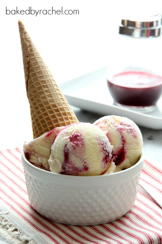 Blackberry Swirl Ice Cream Recipe from bakedbyrachel.com