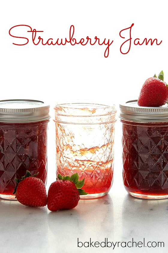 Homemade Strawberry Jam Recipe {with canning instructions} from bakedbyrachel.com
