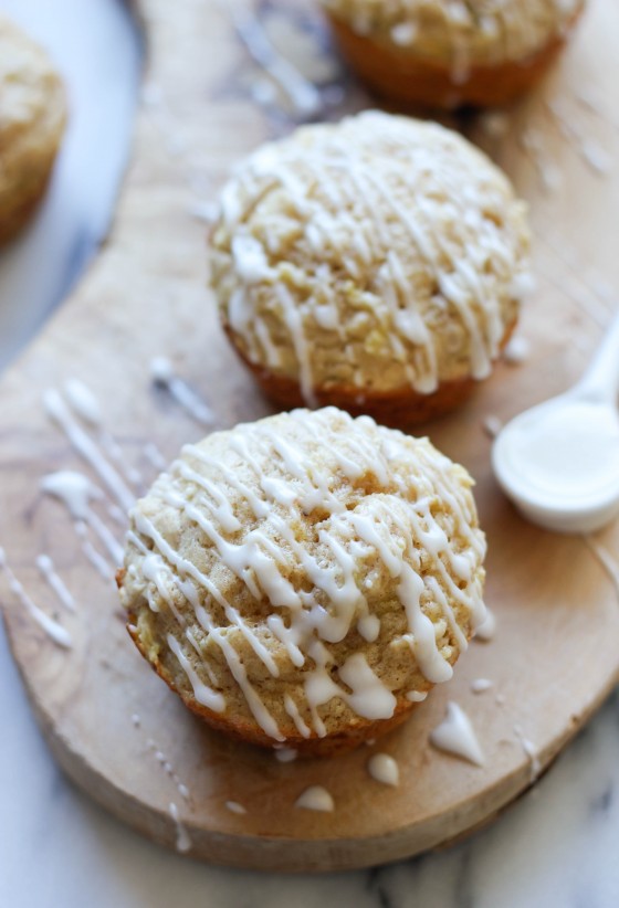 Vanilla Glazed Apple Cinnamon Muffin Recipe by Damn Delicious on bakedbyrachel.com