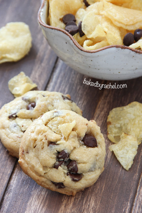 Potato Chip Cookies with Chocolate and Sea Salt Recipe from bakedbyrachel.com
