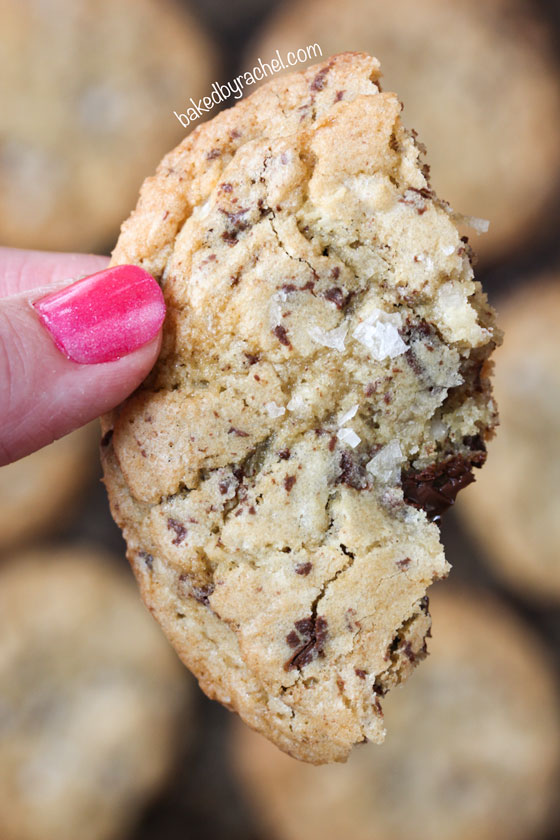 Chewy coconut chocolate chunk cookies, topped off with flaked sea salt. A must try cookie from @bakedbyrachel