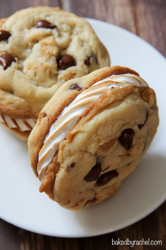 Chocolate Chip S'more Cookie Sandwiches from @bakedbyrachel