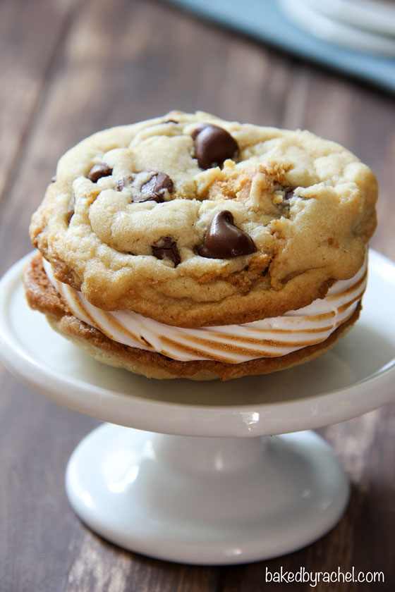 Chocolate Chip S'more Cookie Sandwiches from @bakedbyrachel