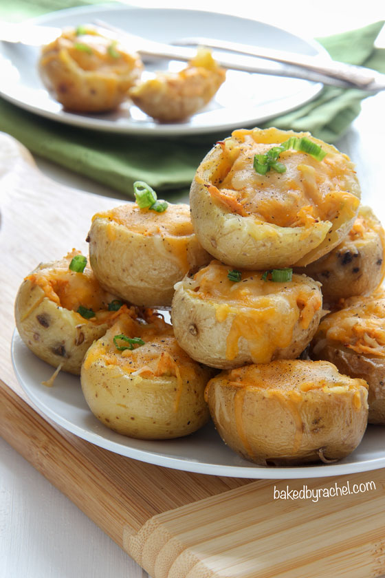 Buffalo Chicken Potato Bites Recipe from @bakedbyrachel The perfect game day snack!