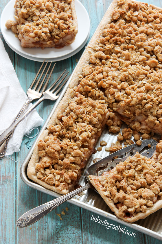 Apple Crumb Slab Pie Recipe from @bakedbyrachel