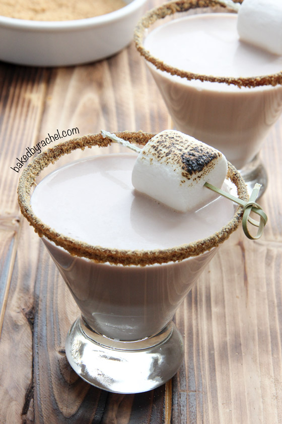 S'more Martini Recipe from @bakedbyrachel A fun adult twist on a classic campfire treat!