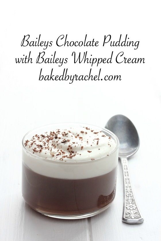 Baileys chocolate pudding with Baileys whipped cream recipe from @bakedbyrachel