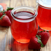 Homemade strawberry simple syrup recipe from @bakedbyrachel A perfect addition to breakfast or your favorite drink mix!