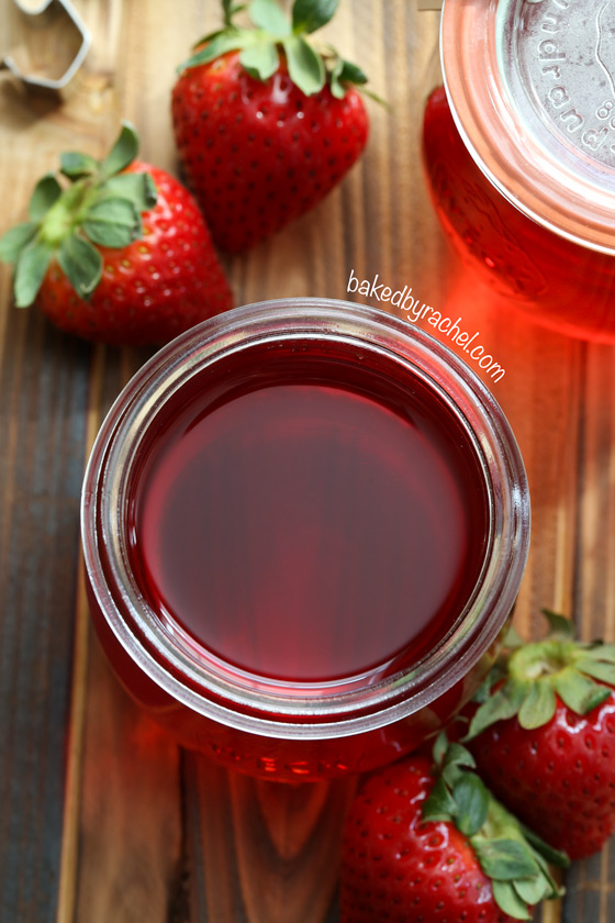 Homemade strawberry simple syrup recipe from @bakedbyrachel A perfect addition to breakfast or your favorite drink mix! 