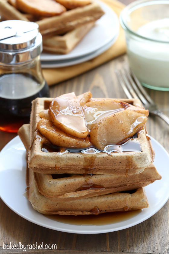 Apple pie waffle recipe from @bakedbyrachel A must make Fall breakfast!
