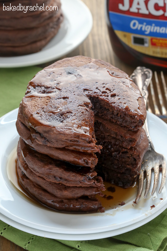 Easy double chocolate pancake recipe from @bakedbyrachel