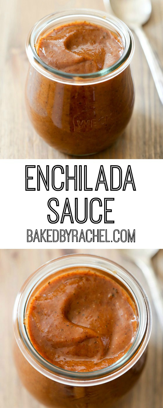 Easy homemade enchilada sauce recipe from @bakedbyrachel