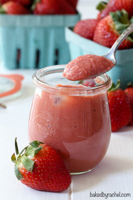 Easy homemade strawberry curd, ready in under 15 minutes! Recipe from @bakedbyrachel