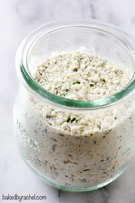 Easy homemade ranch seasoning mix for dip and dressing. Recipe from @bakedbyrachel