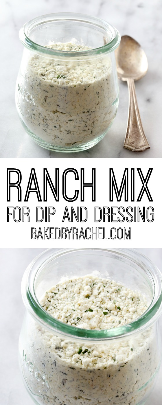 Easy homemade ranch seasoning mix for dip and dressing. Recipe from @bakedbyrachel