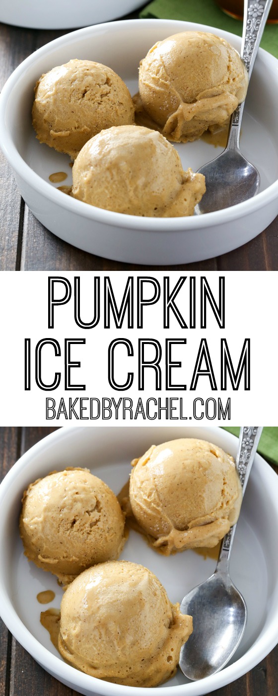 Creamy dairy free maple pumpkin coconut milk ice cream recipe from @bakedbyrachel
