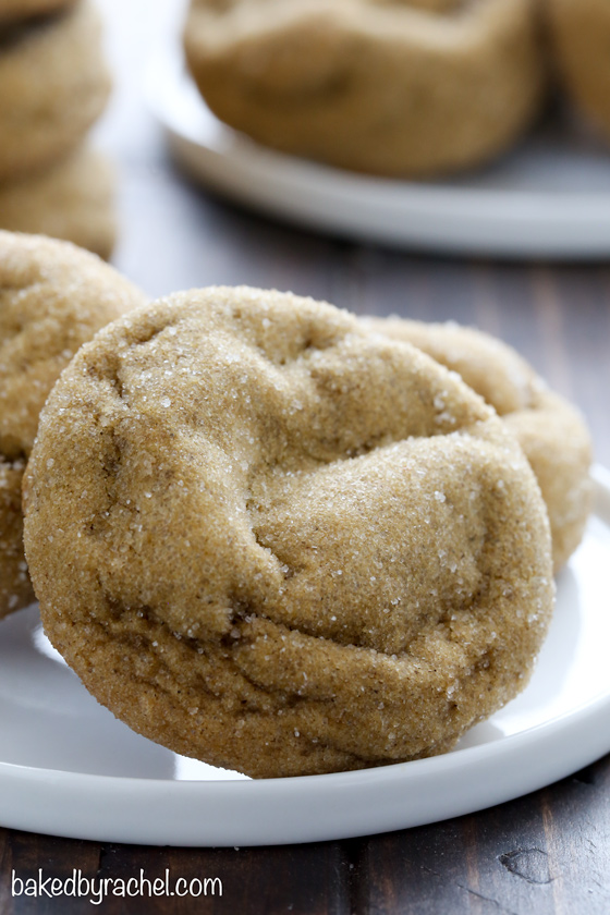Soft and fluffy non-cakey pumpkin molasses cookie recipe from @bakedbyrachel