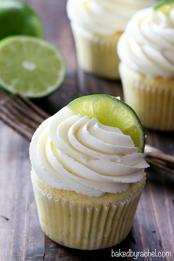 Margarita cupcakes with fresh lime curd filling and tequila-lime buttercream frosting recipe from @bakedbyrachel