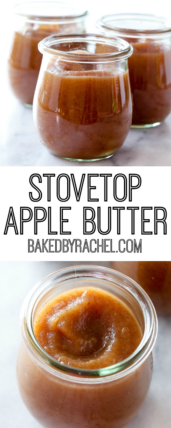 Easy homemade stovetop cinnamon apple butter recipe from @bakedbyrachel