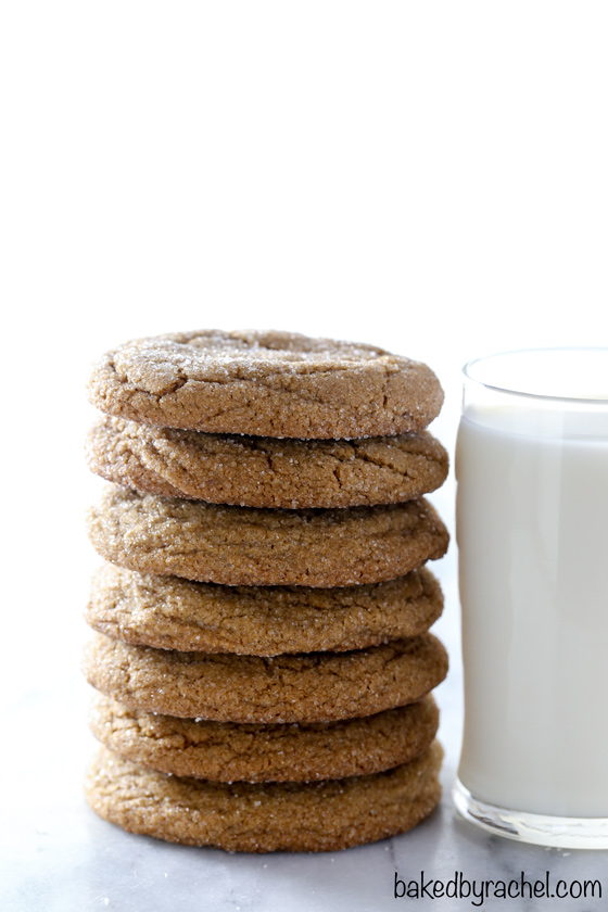 Classic soft and chewy spiced ginger molasses cookie recipe from @bakedbyrachel 