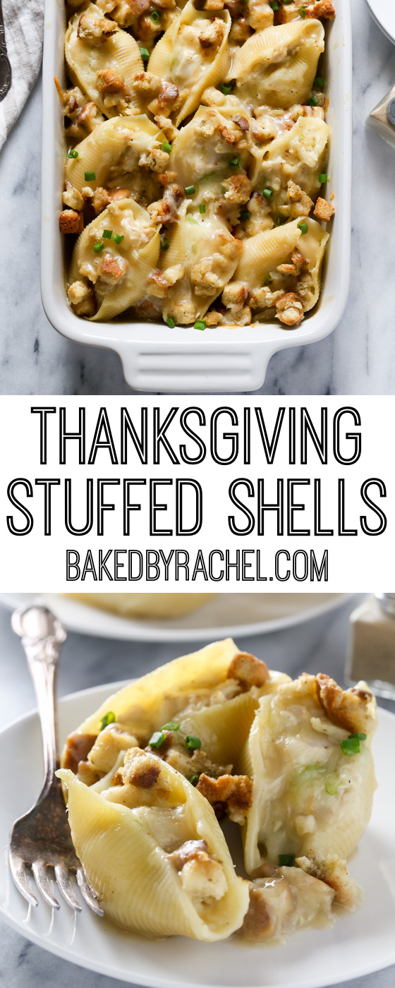Thanksgiving leftover turkey stuffed shells recipe from @bakedbyrachel A fun and flavorful twist on holiday leftovers!