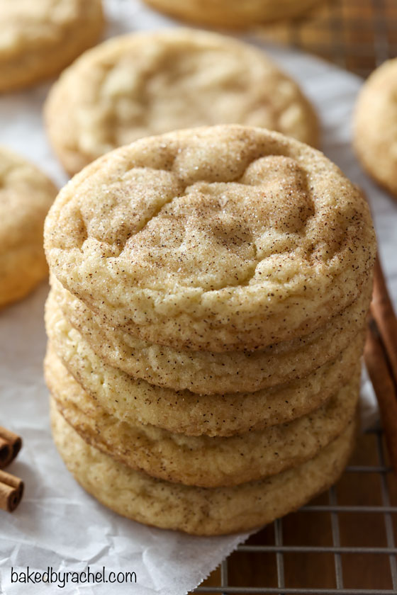 An easy recipe for classic soft and chewy snickerdoodle cookies from @bakedbyrachel These cookies offer the traditional tangy taste with a perfectly crisp cinnamon-sugar coating and chewy center. A must make cookie perfect for the holidays or any time of the year!