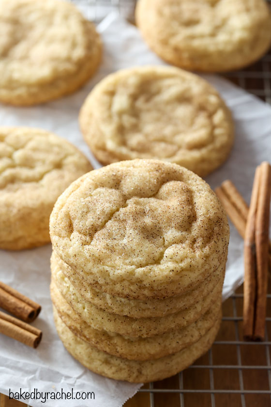 An easy recipe for classic soft and chewy snickerdoodle cookies from @bakedbyrachel These cookies offer the traditional tangy taste with a perfectly crisp cinnamon-sugar coating and chewy center. A must make cookie perfect for the holidays or any time of the year!