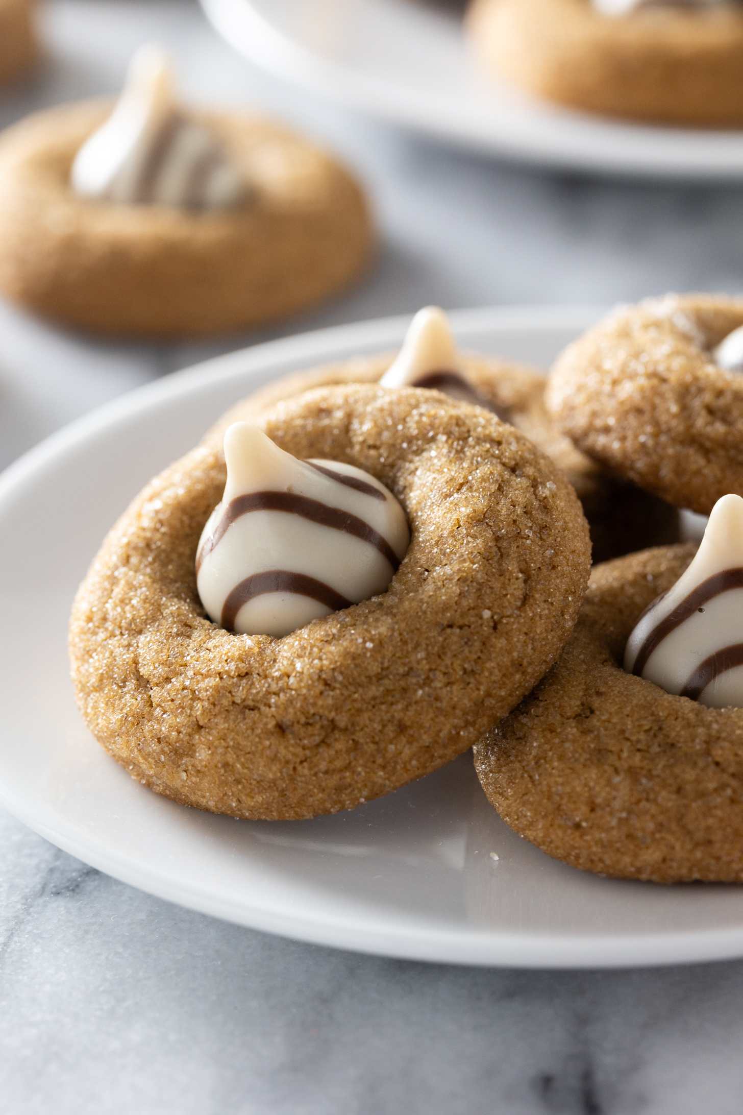 Spiced Gingerbread Kiss Cookies • Baked by Rachel